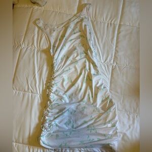 White Princess Polly Dress With Green Butterflies